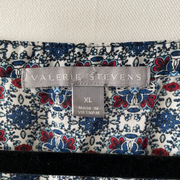 Valerie Stevens Womens Multicolor Vibrant Paisley Boho Blouse Tunic Top Size XL - Picture 2 of 9